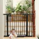 Cumbor 29.7-40.6" Baby Gate for Stairs, Baby Essential Safety Gate, Mom's Choice Awards Winner-Dog Gate for Doorways, Pressure Mounted Auto-Close Pet Gates for Dogs Indoor, Durable Child Gate, Black (29.7-40.6"W x 30.5"H, Black)