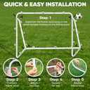 Soccer Goal 6x8 & 12x6 ft Heavy Duty Steel with Net for Backyard by Larkon