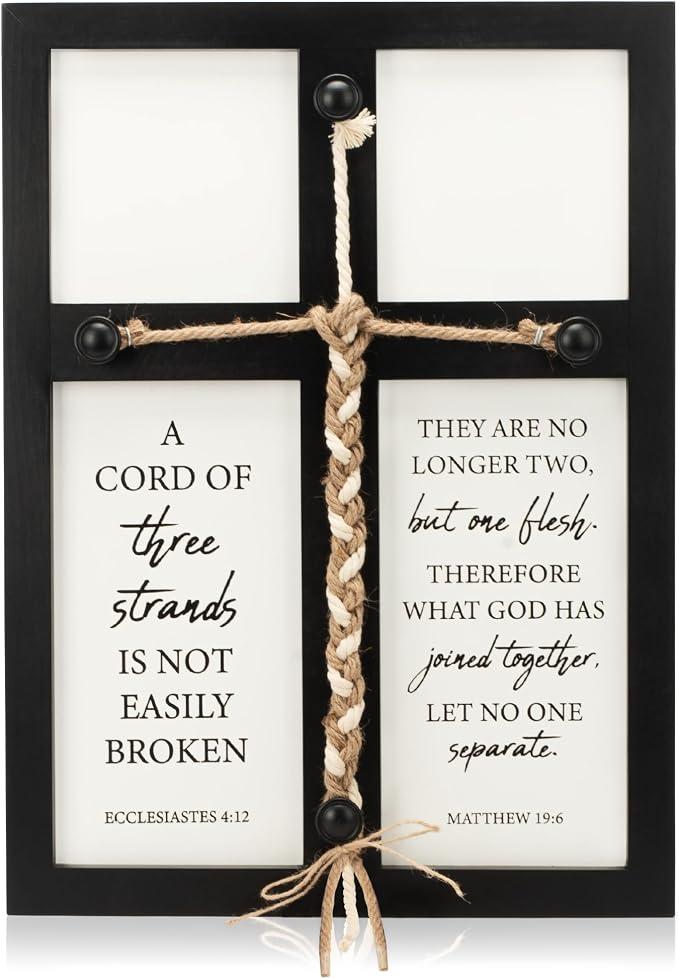 Our Centerpiece A Cord Of Three Strands Wedding Sign