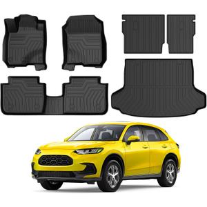 KUST Floor Mats for Honda HR-V 2023-2025, Cargo Mat Floor Liners Back Seat Mats for HRV Accessories, All Weather Protection TPE Rubber Rear Trunk Mat High Edge (Full Set Mats)