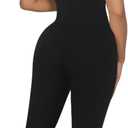 Hafailia Womens Sexy Sleeveless One Piece Jumpsuits Cutout Bodycon High Waisted Club Outfits Catsuits (Black, L)