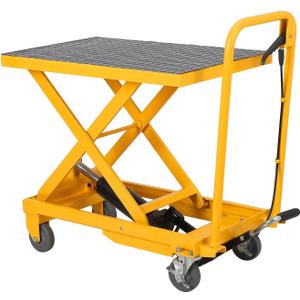 1000Lbs Hydraulic Lift Table Cart,34" Lifting Height Hydraulic Scissor Cart Single Scissor Lift Table with Non-Slip Pad for Material Handling