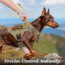 rabbitgoo Tactical Dog Harness for Large Dogs, No Pull Upgraded Reflective Heavy Duty Molle Vest with Handle, Adjustable Military Service Dog Vest for Walking Hiking Training, Brown, XL
