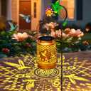 Mothers Day Gifts Hummingbird Solar Lanterns Outdoor Waterproof,Metal Hummingbird Garden Decor with Sheep Hook for Yard Porch,Birthday Gifts for Women Mom Grandma Sister