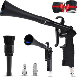 Car Cleaning Gun,High Pressure Air Blow Gun,Fast Interior Dryer Car Detailing Kit,Car Detailing Tools for Quickly Blowing Dust and Dirt Away Working with Compressed Air(2 MORE REPLACEMENT BRUSH HEADS) (Glossy Black) Car Cleaning Gun,High Pressure Air Blow Gun,Fast Interior Dryer Car Detailing Kit,Car Detailing Tools for Quickly Blowing Dust and Dirt Away Working with Compressed Air(2 MORE REPLACEMENT BRUSH HEADS) (Glossy Black)