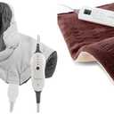 Sunbeam Heating Pad for Neck and Shoulder Pain Relief with Auto Shut Off and Moist Heating Option & XL Heating Pad for Back