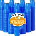 Turbo Bee 600 Pack 3 oz Plastic Bathroom Cups, Leakproof Disposable Mouthwash Cups, Small PP Plastic Cups for Bathroom Rinse, Dental Rinse, Guest Bathroom