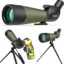 Gosky Flagship DiamondEdge 20-60x80 Spotting Scope with Tripod, Carrying Bag and Quick Phone Holder - BAK4 High Definition Waterproof Spotter Scope for Bird Watching Wildlife observing,Green (Gray)