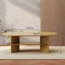 Oval Coffee Table, 2 Tier Wood Modern Center Coffee Tables for Living Room, 47" x 23.6" x 15.7"