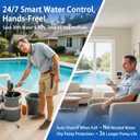 Long-Range Wireless Automatic Water Level Controller for Tank, Well & Cistern, Solar-Powered Digital Display Sensor, Prevents Pump Dry Run & Auto Water Filling System, 3KM Range