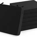 Outdoor Chair Cushions Set of 6: Waterproof & Fade Resistant Seat Cushion for Patio Furniture - 19 x 19 x 2 Inch Chair Pads with Ties and Hidden Zipper - Patio Chair Cushion Replacement, Black, 19x19x2 Inch | 6 Pack