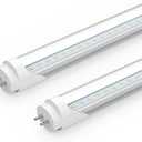 Romwish 2FT LED Tube Light, T8 T12 Type B LED Light Bulb, 10W(24W Equiv.), 5000K Daylight, 1120LM, 24 Inch F20T12 Fluorescent Replacement, Remove Ballast, Double-Ended Power, Clear Cover, 2 Pack