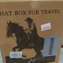 Foeran Travel Hat Case For Cowboy Panama & Fedora Hat, Waterproof & Crush Proof Cowboy Hat Box Wide-brimmed Hats Storage Holder Hat Carrier - Large, Black, 18x16x7 inches