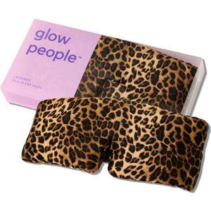 Glow People Silk Sleep Mask  100% Mulberry Silk Eye Mask for Sleeping, Total Blackout, Cloud-Soft and Adjustable for Beauty Sleep and Travel - Leopard