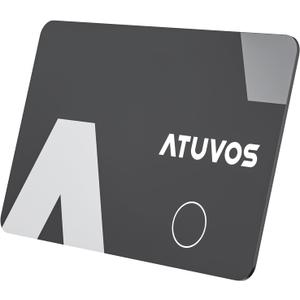 ATUVOS Wallet Tracker Finder Card, Ultra-Thin 1.6mm & 3-Year Battery, Smart Bluetooth Tracker Works with Apple Find My (iOS Only), Item Locator for Luggage Tags, Passports, IP67 Waterproof, 1 Pack
