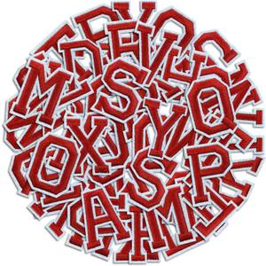 Letter Iron On Patches, A-Z Alphabet Embroidery Applique Patch, DIY Decorative Heat Press Name Patches for Clothing Jeans Jackets Backpacks Hats (Red 104 Pcs)