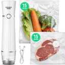 Compact Vacuum Sealer for Food, ORMEO HOME Powerful Handheld Vacuum Sealer Machine, Seal Meal Saver, Portable Food Sealer (Vacuum Sealer Machine + 30 Reusable Vacuum Bags)