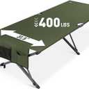 Heavy Duty Camping Cot for Adults, 31.5'' Wide Folding Cot, Support 400LBS