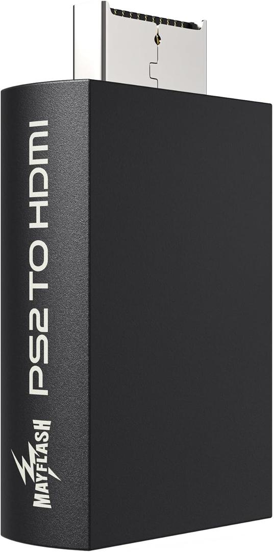 MAYFLASH PS2 to HDMI Converter Adapter, Video Converter with 3.5mm Audio Output for HDTV & HDMI Monitor, Compatible with All PS2 Display Modes