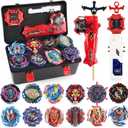 Daoyehsy Bey Battle Top Burst Metal Fusion Attack Set, 12 Spinning Tops 3 Launchers Combat Battle Toy with Portable Storage Box Present for Kids Ages 8 10 12+
