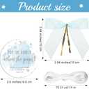 MotiMind 50 Set Pop Bottle Tags, Champagne Baby Shower Favor Labels When Pops Tags with Bows and Ribbon for Party Guest Gifts(Blue)