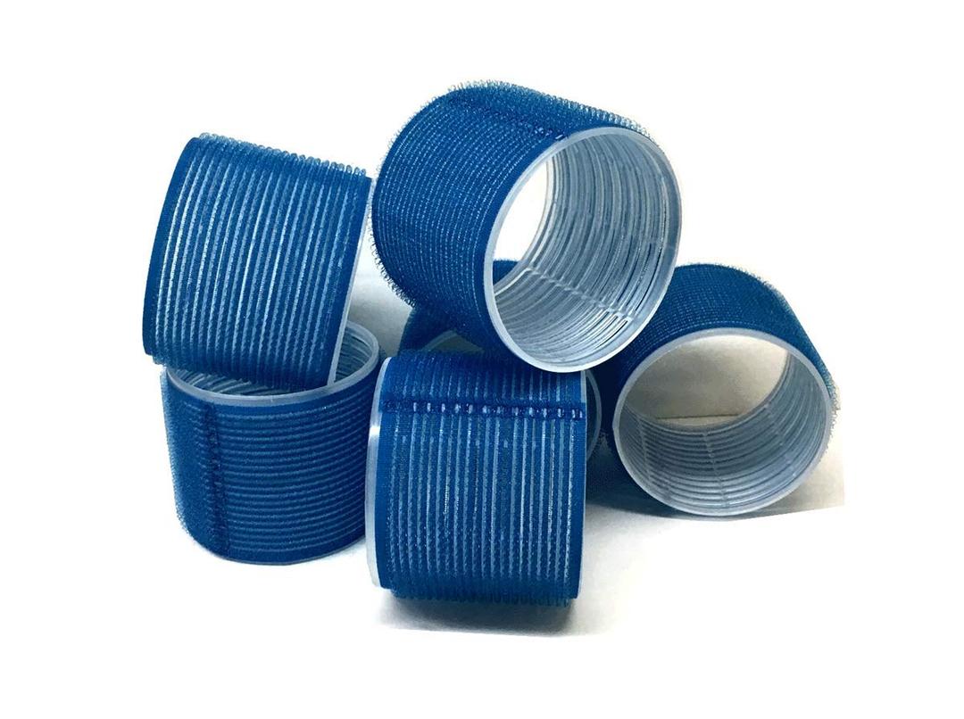 6 Pack Super Jumbo Self Grip Hair Rollers Pro Salon Hairdressing - Big Curlers Create Volume For Long Hair (Blue)