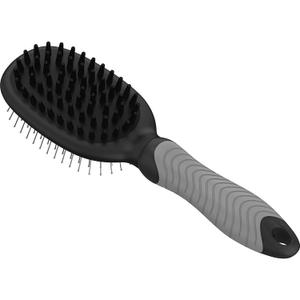 WAHL Professional Animal Double Sided Bath Pin Brush for Dogs (#858477) - Pet Brush to Groom Dogs - For Akitas, Huskies & Australian Shepherds - Durable Dog Pin Brush (1 Count (Pack of 1), Black and Gray)