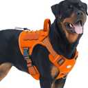 AUROTH Tactical Dog Harness for Large Dogs No Pull Adjustable Pet Harness Reflective K9 Working Training Easy Control Pet Vest Military Service Dog Harnesses Orange L (L(Neck:18-29",Chest:24-37"),45-80 lbs)