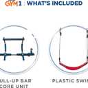 Gym1 Doorway Indoor Swing & Pull-Up Bar Set - Sensory Swing with Rope Ladder - Built-in Pull-Up Bar for Kids Workout Equipment - Easy No-Drill Mount for Indoor Playset - 2-Piece, Red/Blue