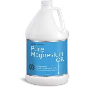 Seven Minerals, Pure Magnesium Oil Spray - Half Gallon - USP Grade Magnesium Spray = No Unhealthy Trace Minerals - from an Ancient Underground Permian Seabed in USA - Free eBook Included (64 fl oz)