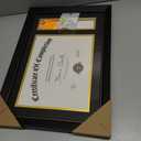 11x16.5 Diploma Frame with Tassel Holder for 8.5x11 Certificate Document, Black Diploma Frame with Real Glass, Black Over Gold Double Mats, Display 8.5x11 diploma and One Tassel