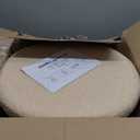 17" Teddy Fabric Round Storage Ottoman, 2-in-1 Flip Top Foot Rest,Ottoman Coffee Table for Small Space Living Room,Bedroom,Hallway-Beige