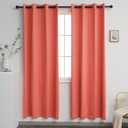 YGO Coral Blackout Curtains for Bedroom 2 Panels Set Room Darkening Drapes Thermal Insulated Solid Grommets Window Treatment Pair for Living Room W52xL84 inch