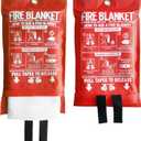 Fire Blanket for Kitchen and Home, 40" x 40", Fiberglass Emergency Fire Blanket, 2 Pack (40in x 40in)