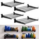 4 Pack 24 Inch Slatwall Wire Shelf 24X16.5 Inch, Heavy Duty Metal Slat Wall Wire Shelf 24inch for Garage, Retail, Home Storage, Workshop, Slatwall Accessories Storage Rack (4 Pack), 4PCS
