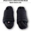 NovelBee 1" Dock Line 2 Pack,Double Braid Nylon Boat Dock Line,Heavy Duty Mooring Marine Rope with 24” Eyelet,Boat Rope and Ties for Docking (1" x 15')