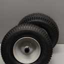 DOUBLE BRIDGE 2 Pack 13x5.00-6 Lawn Tractor Pneumatic Wheel, Wheelbarrow tire Turf Tread,3.075" hub Length with Steel Rim, Flange ID 0.76''