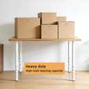 QLLY Adjustable Metal Table Leg, 24-40 inch, 60-100cm, Home Office DIY Desk Leg, Furniture Leg Set (2, White)