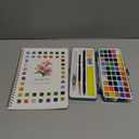 Watercolor Workbook, Water Coloring Book, 12 Different Patterns of Original DIY Designs, 50 Colors Watercolor Paint Set with Palette and Brush, Beginner-Friendly Watercolor Workbooks (Bouquets) (Flowers)