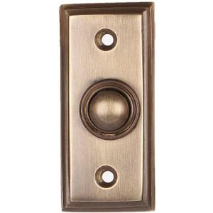 Doorbell Button, Vintage Decorative Push Button Door Chime, Ringer, Wired Doorbell Button Replacement (1, Antique Brass)