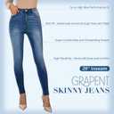 GRAPENT Skinny Jeans for Women High Waist Stretchy Classic High Rise Slimming Jeggings Denim Trousers Pants (Blue)
