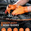 PACIFIC PPE 8 Mil Heavy-Duty Strength Nitrile Gloves, Chemical Resistant, Diamond Texture Industrial Disposable Gloves, Orange, 100PCs, XX-Large
