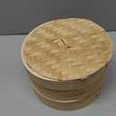 Prime Home Direct Bamboo Steamer Basket 8-Inch | 2-Tier Steamer for Cooking | 50 Liners | Small Instant Steaming Cookware Asian Food, Bao Buns, Chinese, Dim Sum, Dumpling, Rice, Vegetable Steam Pot