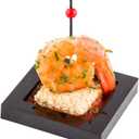 Restaurantware 2.5 x 2.5 Inch Dessert Plates 20 Disposable Appetizer Plates - For Cold Foods Black Plastic Mini Serving Plates Serve Appetizers Or Desserts For Buffet Or Catered Events