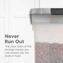 IRIS USA Airtight Dog Food Storage Container, WeatherPro, Up to 50 lbs, Removable Wheels, for Dog Cat Bird and Other Pet Food Storage Bin, Keep Fresh, Translucent Body, Made in USA, Clear/Gray