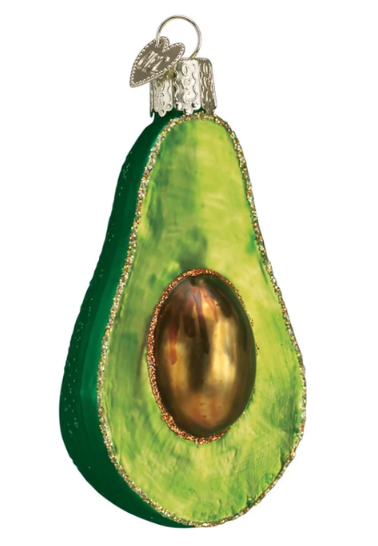 Old World Christmas Avocado Guacamole Glass Blown Ornament for Christmas Tree, Handcrafted Holiday Decoration, Food Collection Amazon's Choice