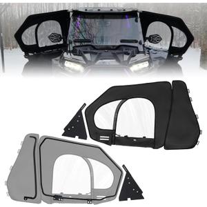 KEMIMOTO Upper Doors with Steel Frame Compatible with Polaris RZR XP 1000 / XP Turbo 2016-2023, Waterproof Tear-Resistant Embossed PVC Oxford fabric Cab Enclosure Upper window - 2 Seater