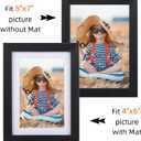 Giftgarden 4x6 Picture Frame Set of 4, 5x7 Frames Matted to 4 by 6 Pictures with Mat or 5 by 7 Photos without Mat, Wall Hanging or Tabletop Display, Black