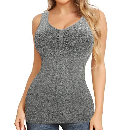 JOYSHAPER Cami Shaper for Women Tummy Control Shapewear Tank Tops with Built-in Bra Compression Camisole Padded Bra XL JOYSHAPER Cami Shaper for Women Tummy Control Shapewear Tank Tops with Built-in Bra Compression Camisole Padded Bra XL