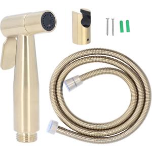 Toilet Bidet Sprayer, Stainless Steel Pressure Widely Used Handheld Bidet Sprayer Space Saving for Hotel for Bathroom for Toilet(A brushed gold)